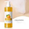 Exfoliating Scrub Body Wash Gel 300ml, Deep Cleansing & Moisturizing Shower Gel with Orange/Peach Scent, Gentle Smoothing Body Polish for Soft Skin