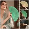 Solid Color Tassel Folding Fan Portable Kimono Fan Fashion Folding Bamboo Fan  Hanfu Accessories