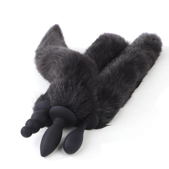 Plush Tail Anal Toy Prostate Stimulation Massager Dildo Silicone Anal Beads Butt Stopper Men Women Couples Adult Sex Toy