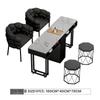 Art Table Workbench Desk for Manicure Work 1 Pcs 1m + Marble + Octagonal Stool 6 Pcs + Bread Chair 6 Pcs