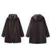 Autunno e Inverno Fodera a Doppio Strato Trench di Media Lunghezza con Cappuccio da Donna Sono Sottili, Semplici, Casual e Ampi