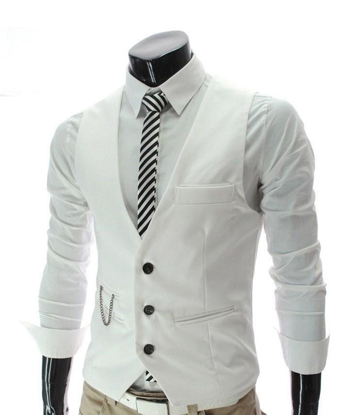 Spring Autumn Casual Men's Slim Fit Korean British Style Waistcoat Vest Gilet