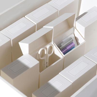 Contenitore multifunzionale con coperchio ribaltabile in plastica HIPS, ampia applicazione, scatola di smistamento dei cassetti per la casa