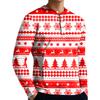 Men's Casual Button-Down Sweatshirt Fashion Printed Long Sleeve Shirt Pullover