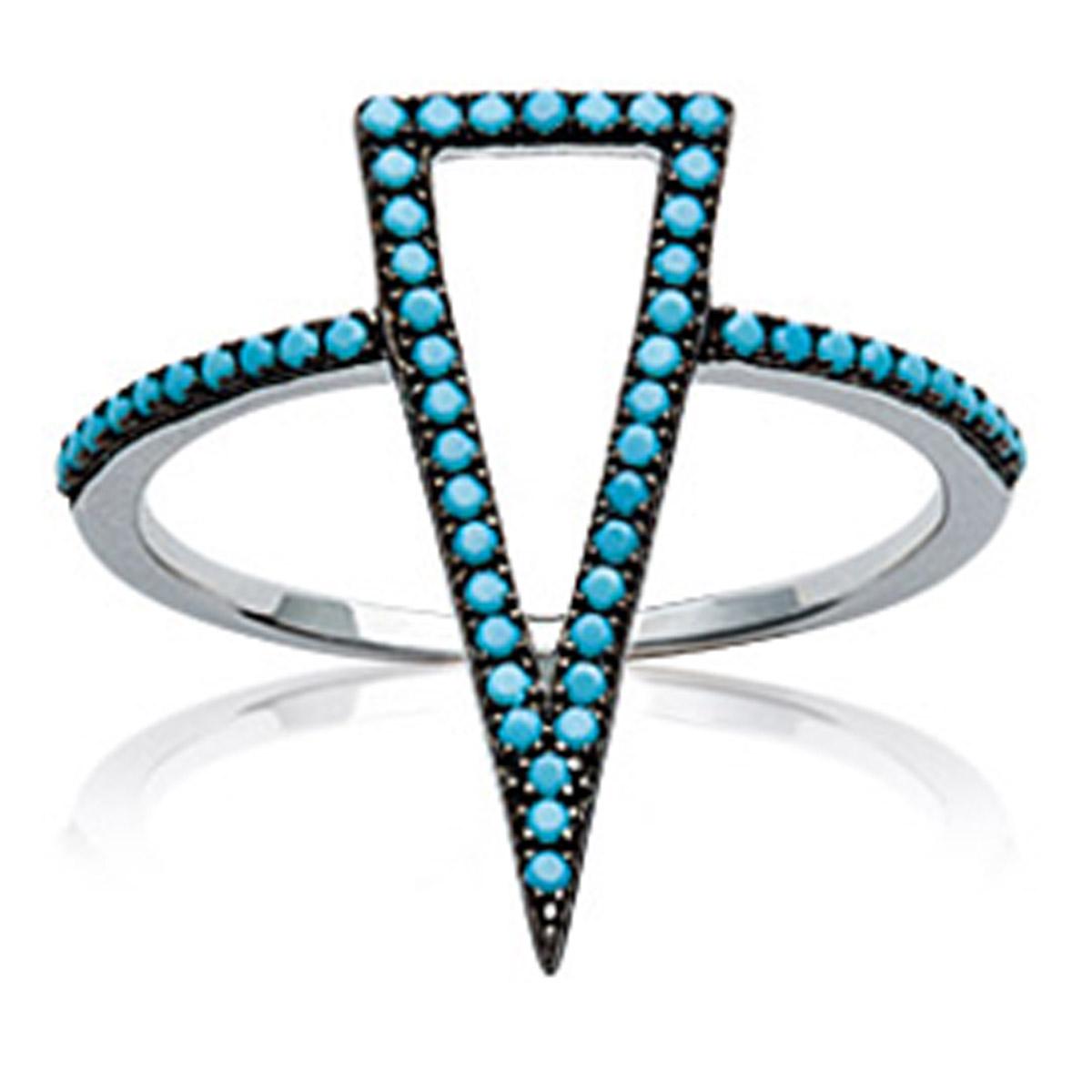 

Bague Argent Navajos turquoise argenté (rhodié) - 21x8 mm