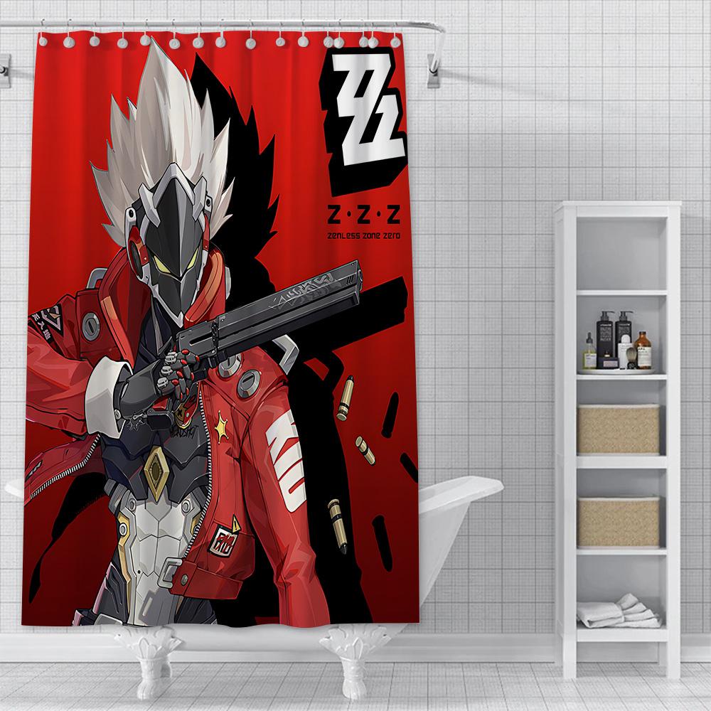 Zenless Zone Zero Shower Curtain Waterproof Polyester Fabric Paint Colorful Bath Curtains Home Bathroom Decor Curtain With Hook