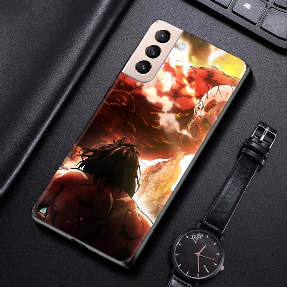 Husa pentru Samsung Galaxy S21 S20 Ultra S10 Plus Lite S21 S20 Fe 5g S10e S9 S8 S7 Edge Shell Fundas Attack On Titan Anime