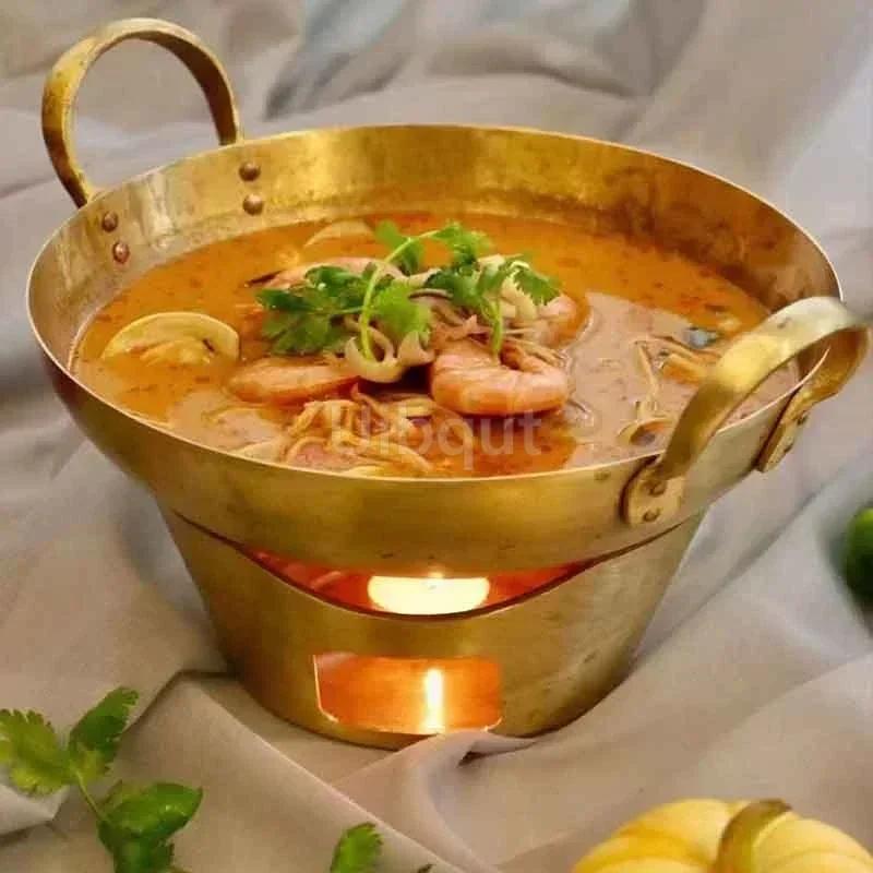 Southeast Asian style tableware Two-ear pot Rice cooker Brass Thai Cuisine soup pot Curry pot with two ears Thai tableware