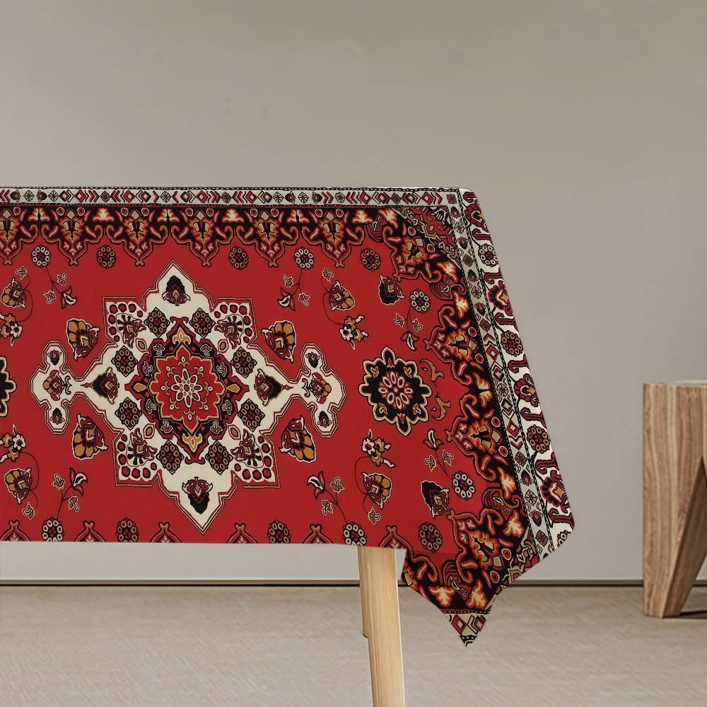 Persian Table Cloth Stain Resistant Decorative Washable Tablecloths Birthday Party Dining Table