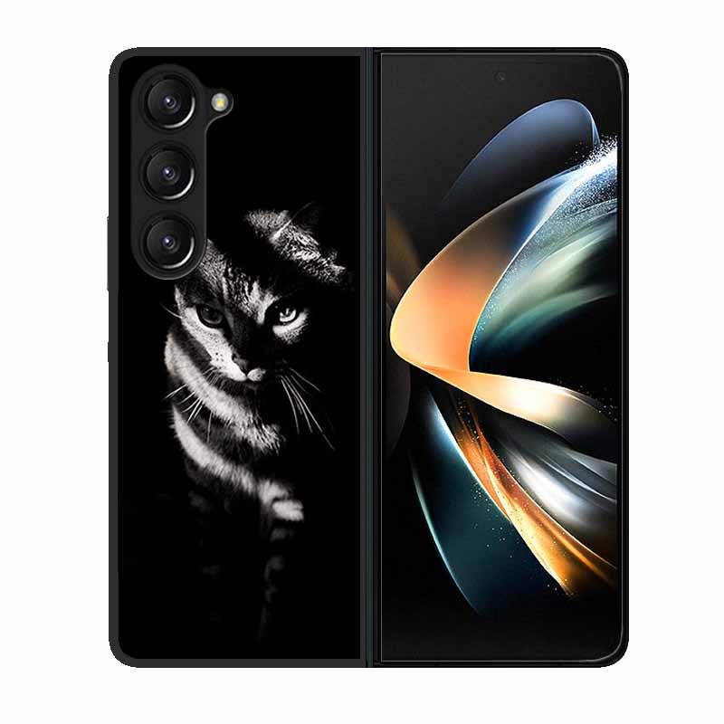 For Samsung Z Fold 6 Phone Case Cover Wolf Black Plastic Hard Back Cover Case For Samsung Galaxy Z Fold6 Fold 4 3 2 5 Case Funda