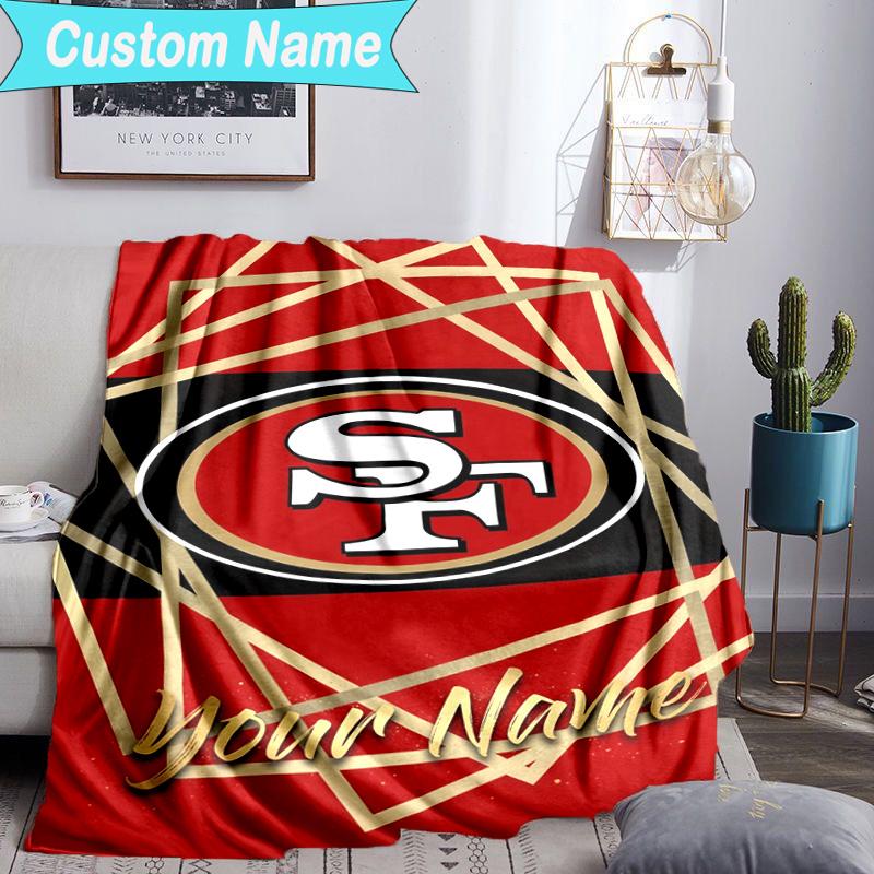 Custom Name Blanket Vintage 49ers Football Blanket Bedding Blanket for Travel, Camping, Living Rooms, Offices, Sofas, Fan Christmas gift