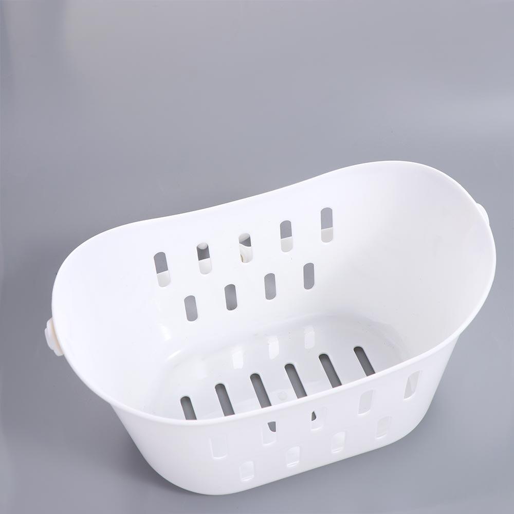 White Hanging Drain Basket Hangable Sundries Hanging Basket Shower Storage Basket  Bathroom