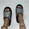 Fashion 2025 Women's New Women's Shoes with Diamond Face, Thin Flash Thick Bottom Slippers Sandals Outdoor Beach Slippers 36-45