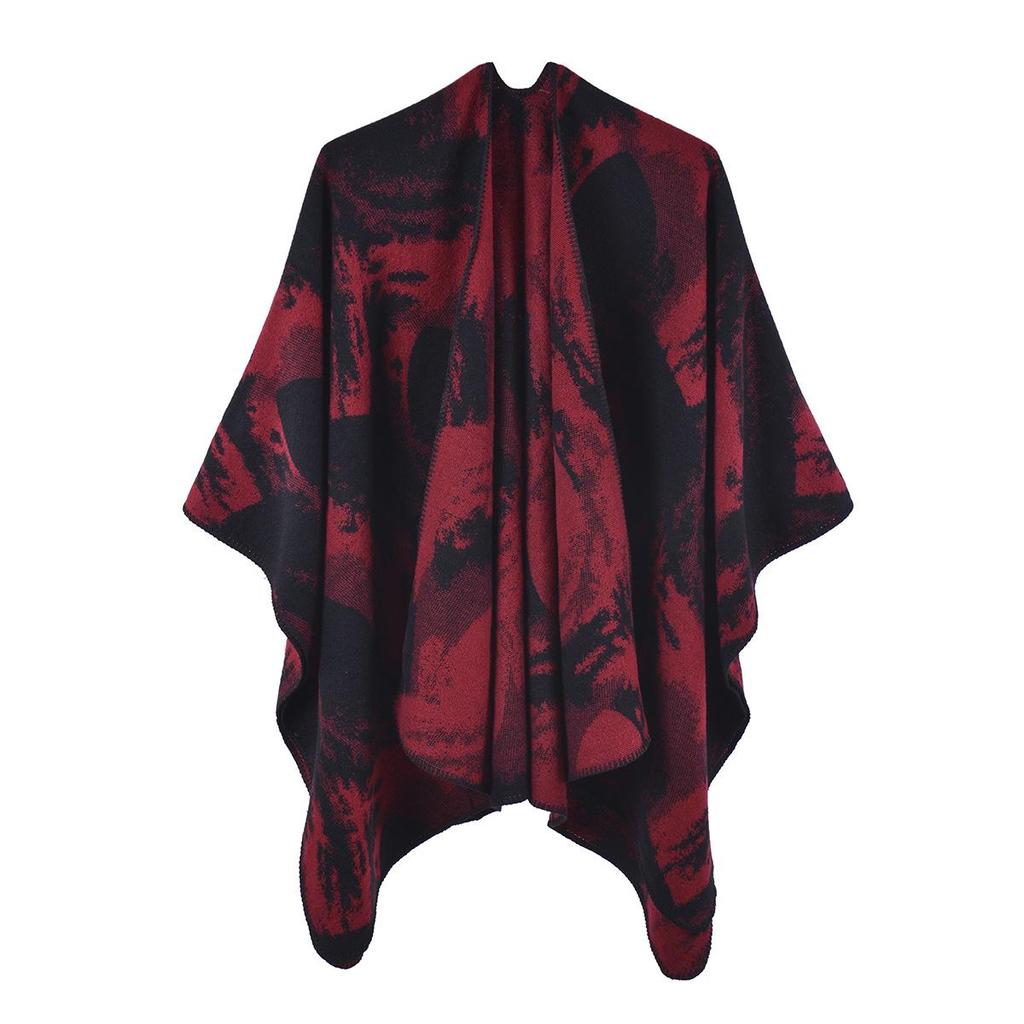 Women's Plus Size Imitation Cashmere Double-Sided Jacquard Shawl