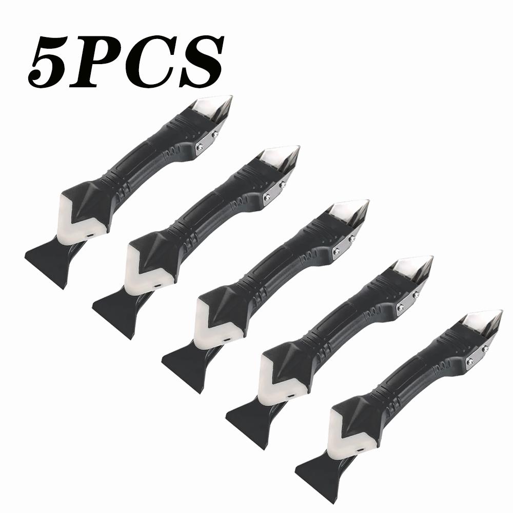 Professional Grout and Caulk Removal Tool Kit with Metal Scraper and Silicone Spatula for Tile Corner and Seam Cleaning