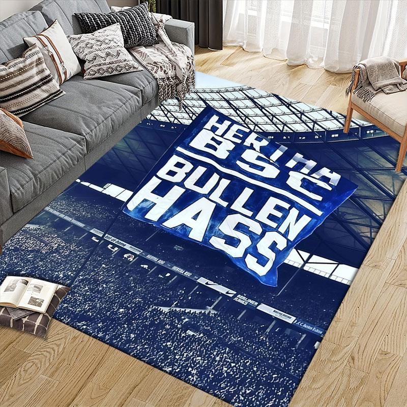 Hertha Flannel Printed Carpet, Home Sofa Decoration for Living Room & Bedroom, Non‑Slip Play Flannel Floor Mat for Game Room