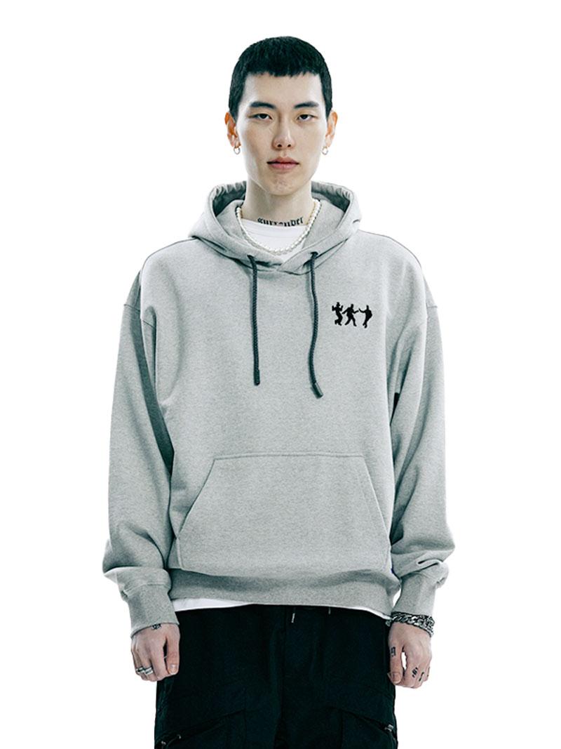 Our Pockets Grid Dance Persona Sweat Hoodie (Gray) Grey/M
