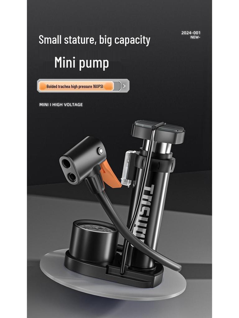 Universal High-Pressure Foot Pump for Bicycles, Cars, Motorcycles, and Sports Equipment