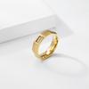 Unisex Geometric Faceted Titanium Steel Ring Minimalist Angular Cut Band Niche European American Street Style Fashion Jewelry