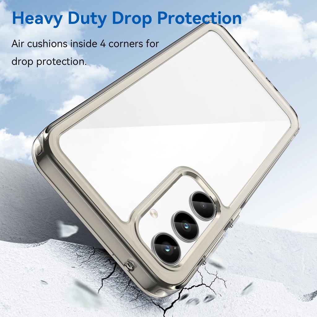 For Samsung Galaxy A35 5G Phone Case WANLONFENG XC Series TPU Acrylic Cover with Tempered Glass (Big Lens Hole)