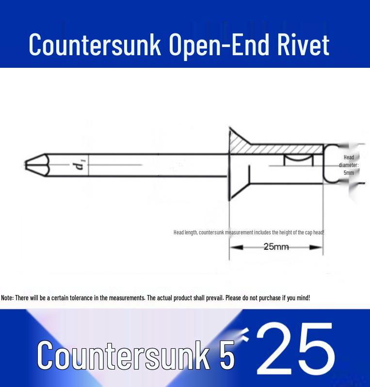 Aluminum Flat Head Iron Core Countersunk Pop Rivets