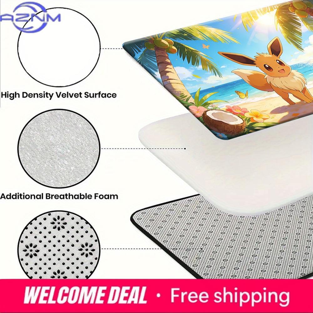Eevee Tropical Beach Print Doormat Anti-slip Absorbent Floor Mat for Home Entrance Bedroom Living Room Decor
