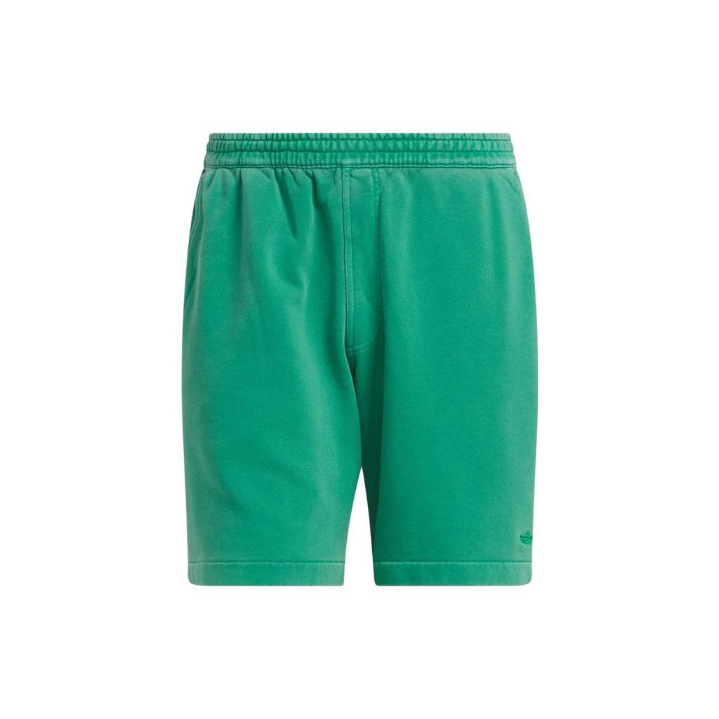 Adidas Originals Clover Solid Color Elastic Waist Straight Leg Casual Shorts Men Bottoms Green HS3030