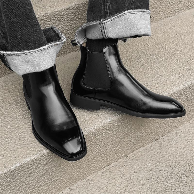 

2024 мужские новые британские высокие мартинсы, плотно облегающие ногу, мужские трендовые универсальные молодежные челси 66671-J 38 чёрный