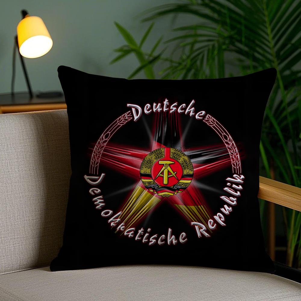 Deutsche Demokratische Republik Cushion Cover Short Plush Double-Sided Printing Home Decor Machine Washable Pillow Case Gift