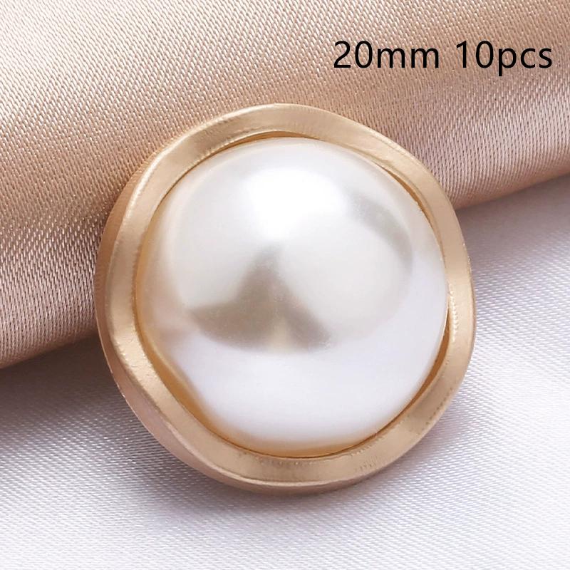 10Pcs 18/20/25Mm Flower Pearl Rhinestones Plastic Shank Buttons For Women Garment Jacket Sweater Handmade Sewing Accessories