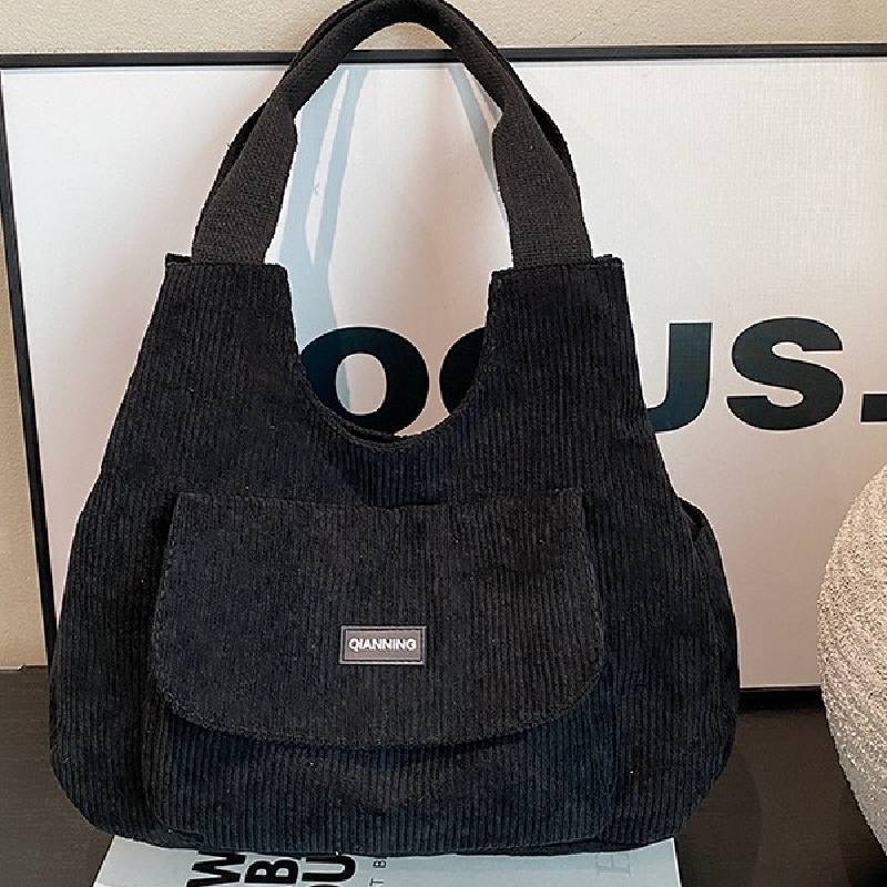 Velvet Tote Bag For Women With Zipper Closure And Phone Pocket For Daily Use