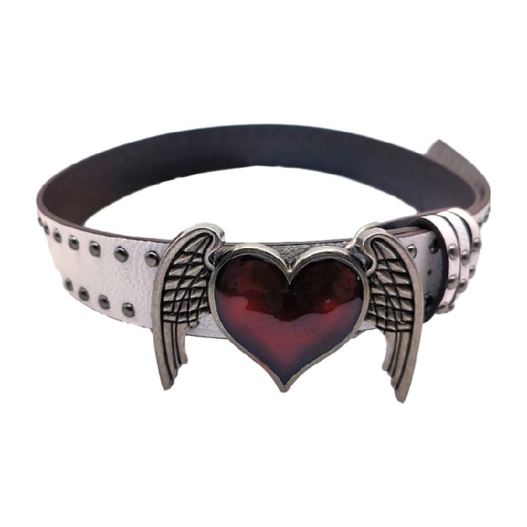 Universal PU Waist Belt with Heart Buckle for Fashion Enthusiasts Jeans Skirt