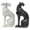 Luxury Desktop Art Decoration 3D Printed Hollow Leopard Figurine, Modern Abstract Cheetah Sculpture Contemporary Room Ornament for Desk Shelf,