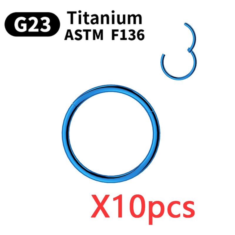 10/50Pcs Hoop Earring G23 Titanium Nose Ring For Women Piercing Jewelry Lip Ear Ring Hoop Mixed Body Clips Hinge