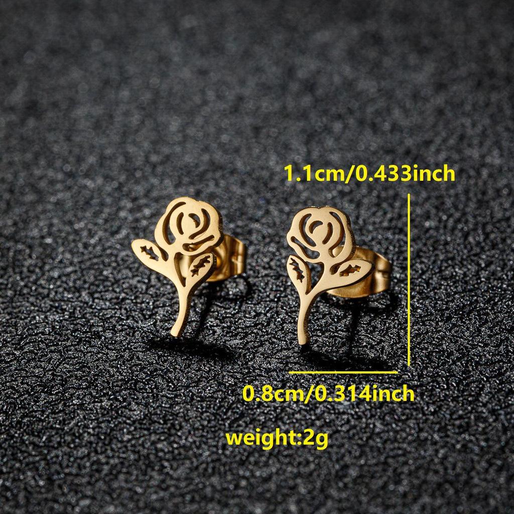 Niszowe Kolczyki Sztyfty ze Stali Nierdzewnej dla Kobiet – Design Żurawia Origami i Renifera, Kolekcja Mody 2025