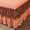 Luxury Lace Orange Winter Bedspread Thick Home Bed Skirt-style Bed Sheets Embroidery Cotton European-style Bed Spreads