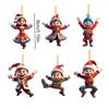 6pcs/set 2D Dwarf Christmas Tree Pendant Acrylic Dwarf Hanging Pendant  Xmas
