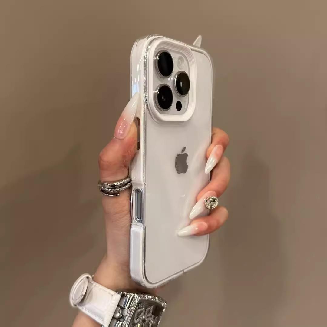 

Transparent 2IN1 Shockproof Color Bumper Clear Armor Cover for iPhone 16 15 14 Plus 13 12 11 Pro X XR XS Max Soft Silicone Cover For iPhone 15 Plus