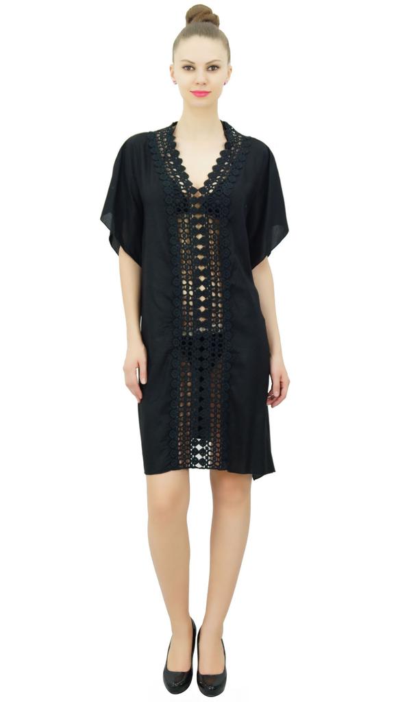 Bimba Women's Bikini Swimwear Cover-Up Summer Beach Tunic Dress Kaftan