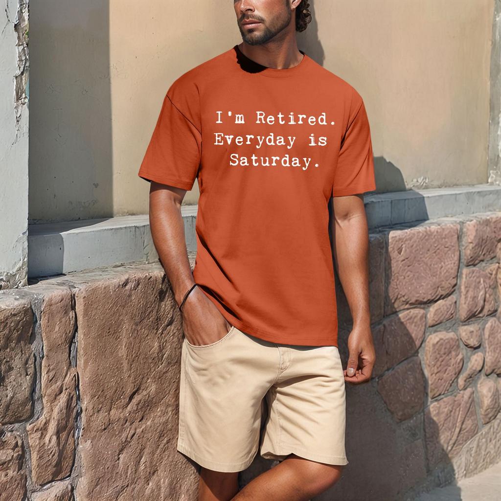 Men's Popular T-shirt Printed Round Neck Short Sleeve T-shirt