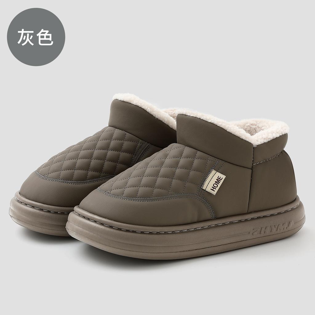 Waterproof bag and cotton slippers winter velvet warm middle-aged and elderly home thick bottom non-slip outer wear cotton mop