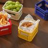 Creative Snack Bowl Mini Basket-Shaped Dish for Fruit Fries Multi-Purpose Small Ceramic