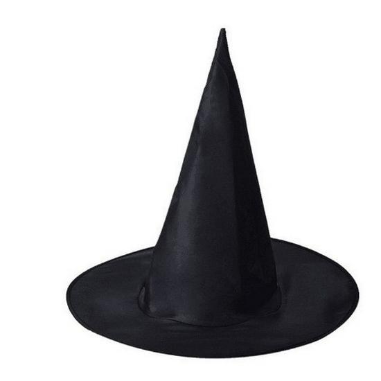 

Gold Velvet Pleated Witch Hat for Kids & Adults – Masquerade Costume, Curved Point, Elf & Wizard Style One Size