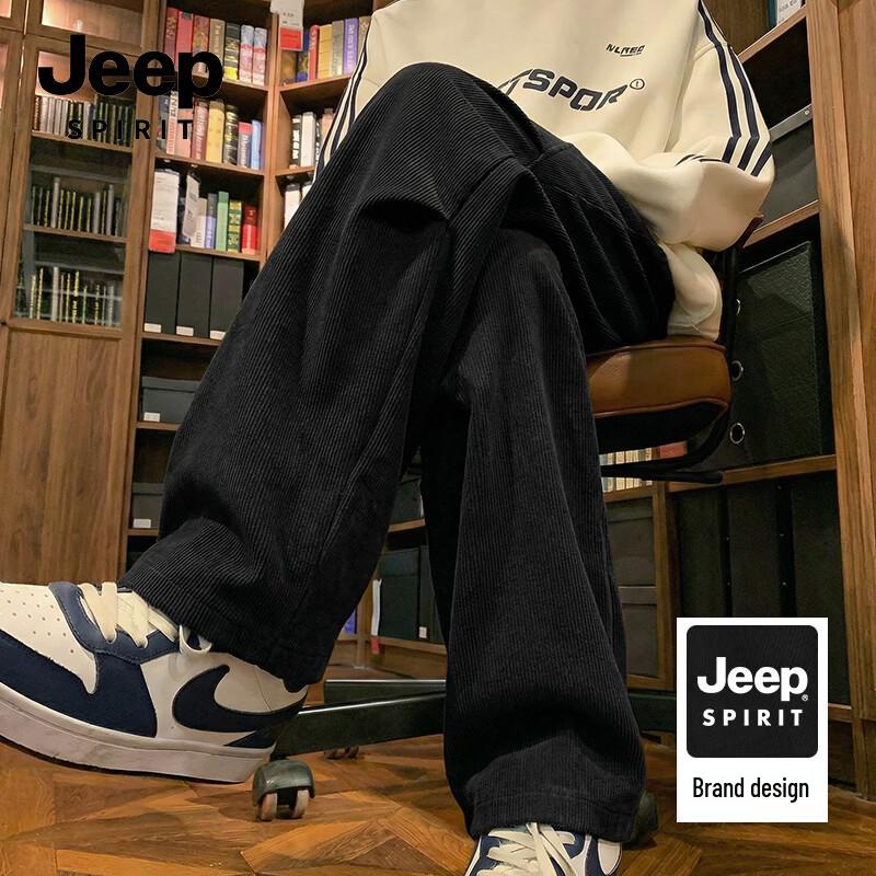 JEEP SPIRIT Men's Chenille Straight-Leg Casual Pants