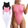 European and American Women's Onesie Sexy High-cut Ribbed Sleeveless Neck Onesie