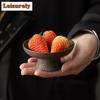 Retro Kiln Change Gilded Ceramic Fruit Dishes Elegant Mini Pastry Plate Fruit Plate Household Hospitality Dishes Tray Ornaments