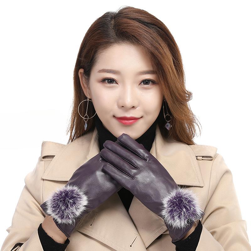 

Для дам добавлены флис и утолщенные уличные велосипедные непродуваемые и теплые шерстяные перчатки с сенсорным экраном на осень и зиму One size