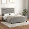 3125934 vidaXL Bed Frame with Headboard Light Grey 140x190 Cm Velvet