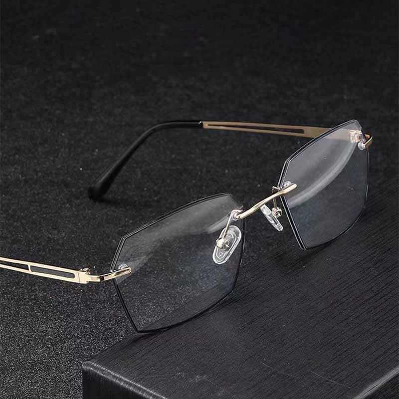 Anti-Blue Light Reading Glasses New Metal Frame Men's High-Definition Business Style Presbyopia Glasses with Grade 0 To +4.0