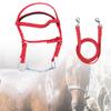 Horse Bridle Rein Nylon Stylish Adjustable Horse Bridle Headstall Equestrian Rein Red L( For Horses with Shoulder Height of 1.3 Meters and Above )